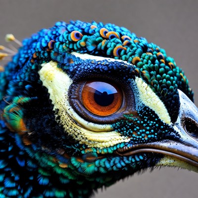 Close-up of peacock head