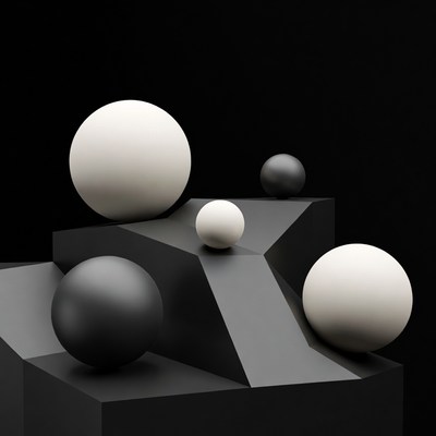 White and Black Spheres on Geometric Pedestal