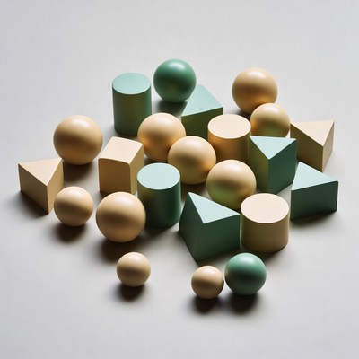 Colorful Wooden Geometric Shapes