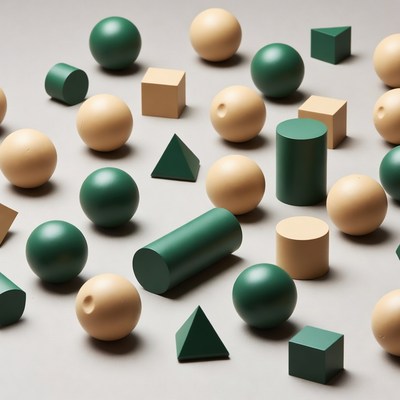 Green and Beige Geometric Shapes