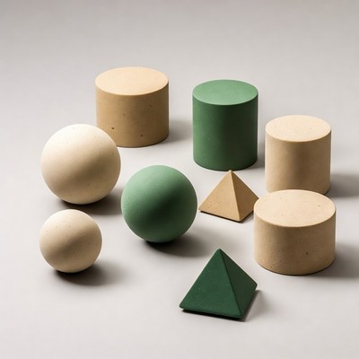 Beige and Green Geometric Shapes