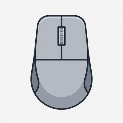 Gray Computer Mouse Illustration