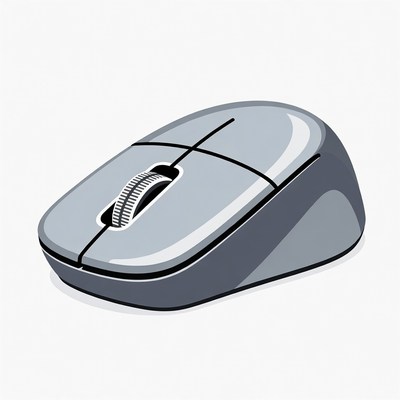 Gray Computer Mouse Illustration