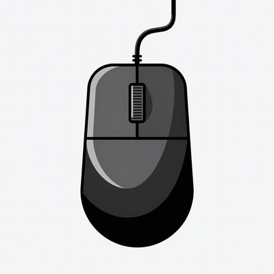 Black Computer Mouse Illustration