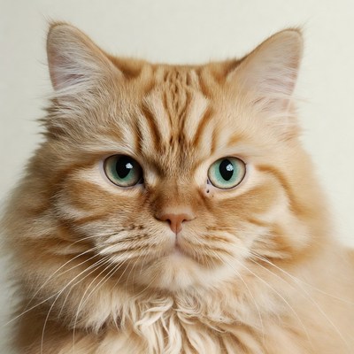 Orange cat with green eyes