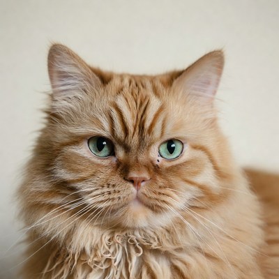 Orange cat with green eyes