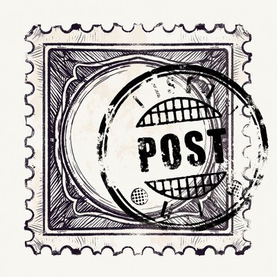 Vintage Used Postage Stamp Illustration