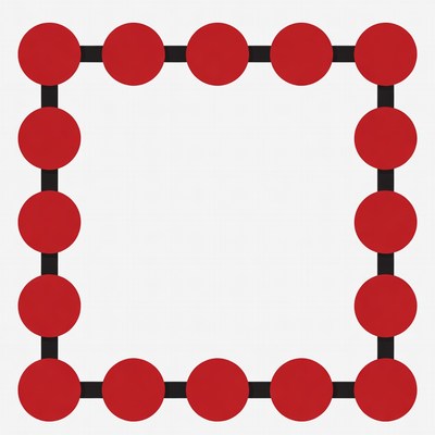 Red Dots in Black Square Frame