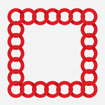 Red Chain Link Border Frame