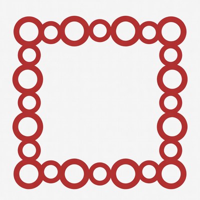 Red Polka Dot Circle Frame