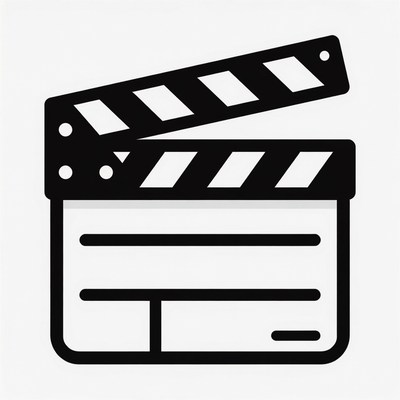 Black Movie Clapperboard Icon