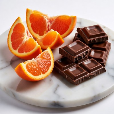 Orange slices and chocolate squares