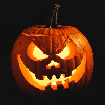Jack-o'-lantern with scary face