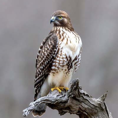 Red-tailed Hawk Perched on Branch