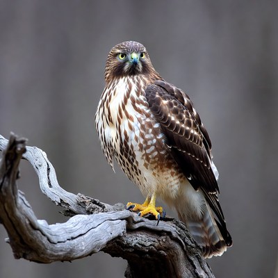Red-tailed Hawk Perched on Branch