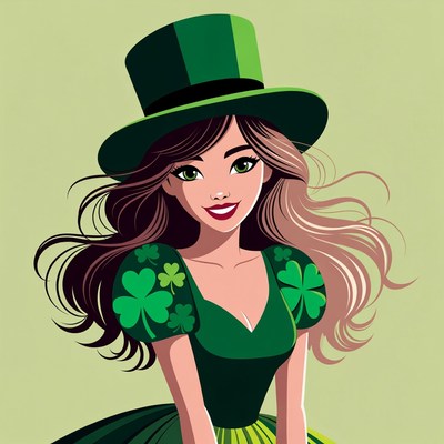 St. Patrick's Day woman in green hat