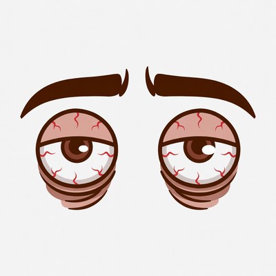 Tired Bloodshot Cartoon Eyes