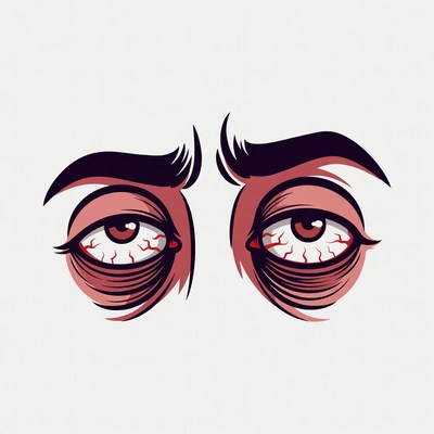 Bloodshot Tired Eyes Illustration