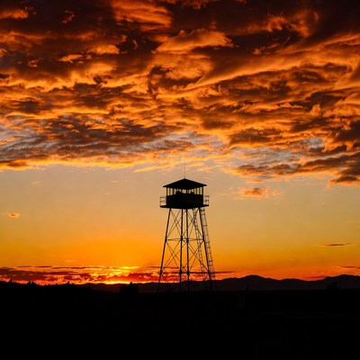 Fire Watchtower at Sunset