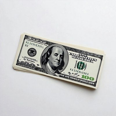 Stack of Benjamin Franklin $100 Bills