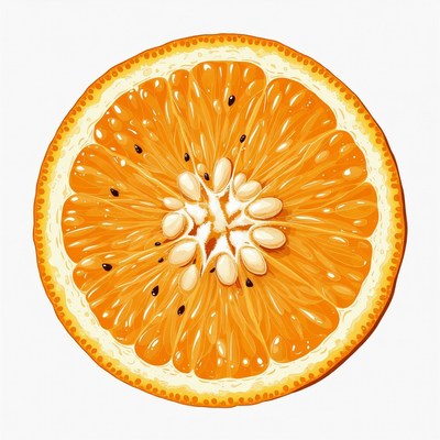 Sliced Orange Fruit Illustration