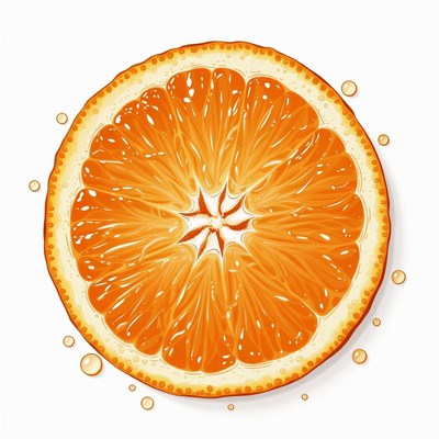 Sliced Orange with Juice Drops