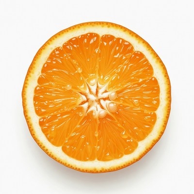 Sliced Orange on White Background