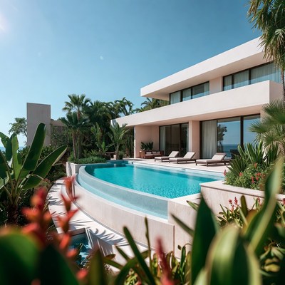 Modern White Villa with Infinity Pool