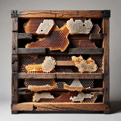 Honeycomb in Wooden Frame