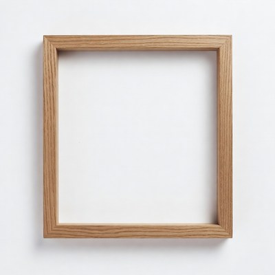 Empty Oak Wood Picture Frame