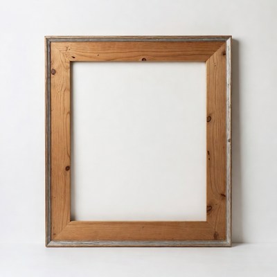 Empty Wooden Picture Frame