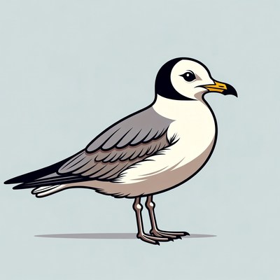 Black-headed gull illustration