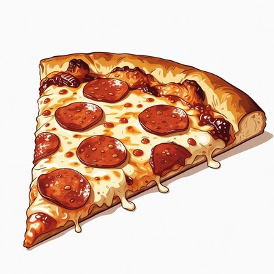 Pepperoni Pizza Slice Illustration