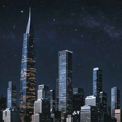 Transamerica Pyramid in San Francisco Skyline