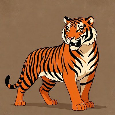 Roaring tiger illustration
