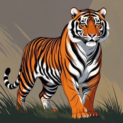 Standing tiger illustration