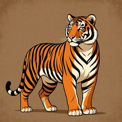 Standing tiger illustration