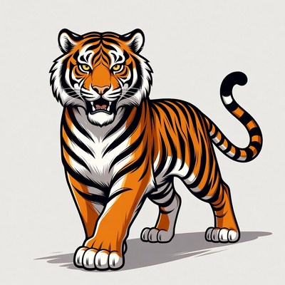 Roaring tiger illustration