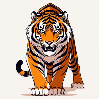 Roaring tiger illustration