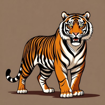 Roaring tiger illustration