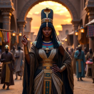 African Queen in Egyptian Marketplace
