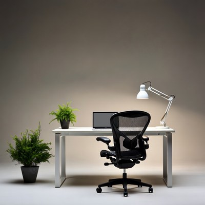 Modern Office Desk with Ergonomic Chair