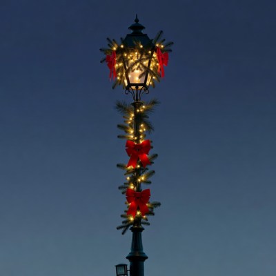 Christmas Street Lamp with Lights