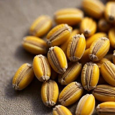 Pile of Golden Barley Grains