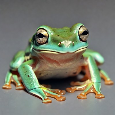 Green tree frog close-up