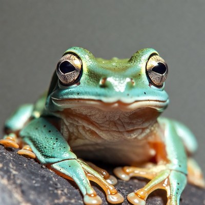 Green Tree Frog Closeup