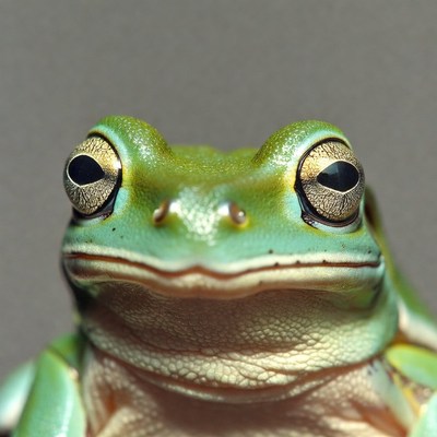 Close-up green tree frog