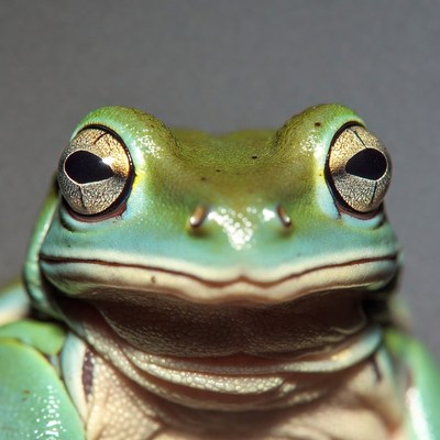 Close-up green tree frog