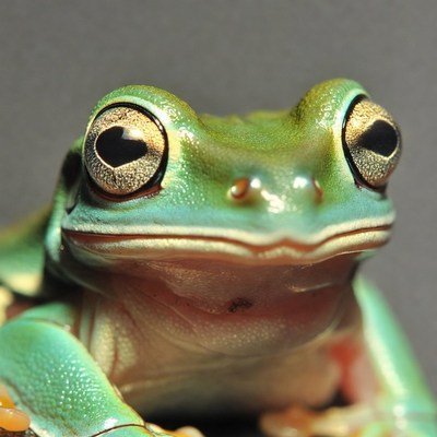 Close-up green tree frog