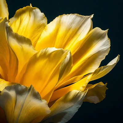 Yellow Tulip Bloom Closeup